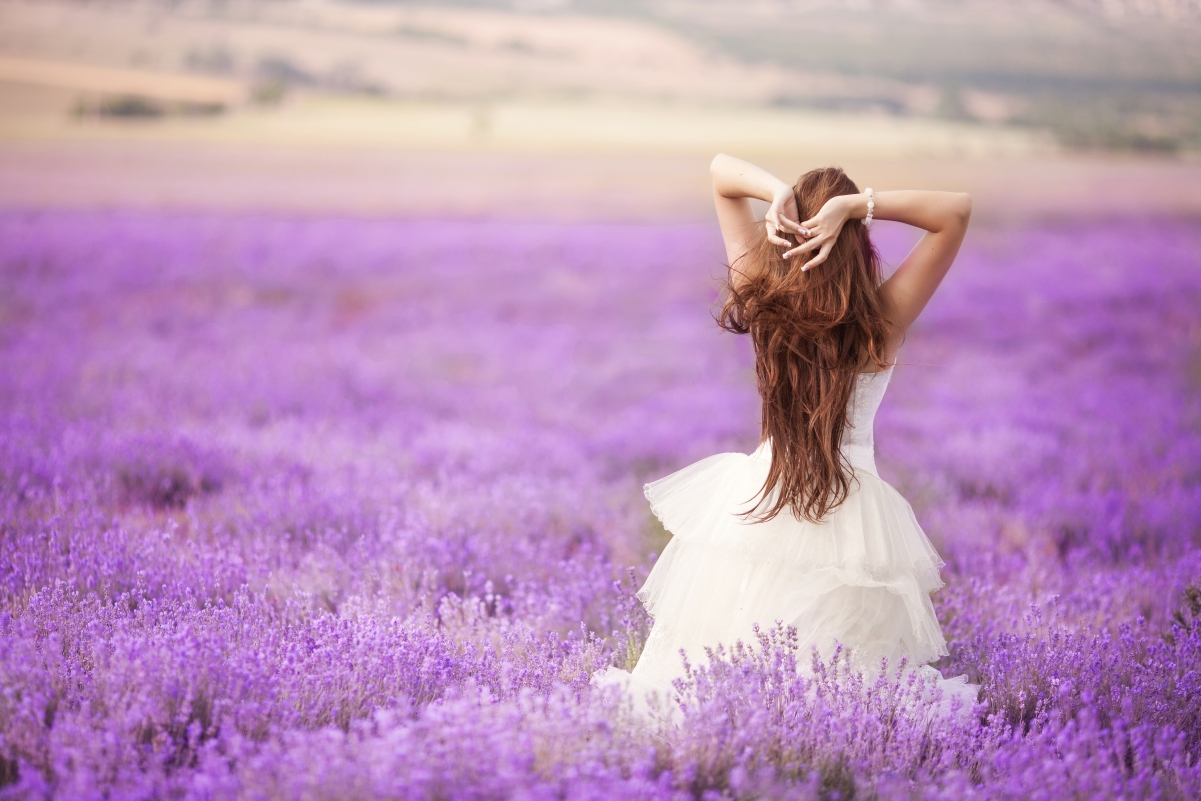 Picture of a woman in lavender