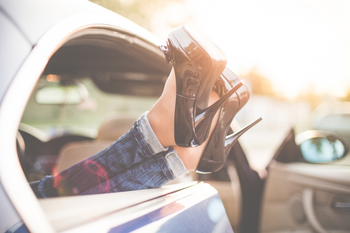 Sexy woman feet on high heels