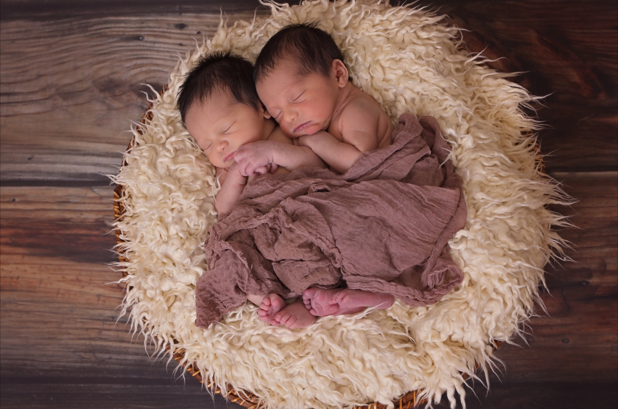 Twin Boys Baby 4K Wallpaper