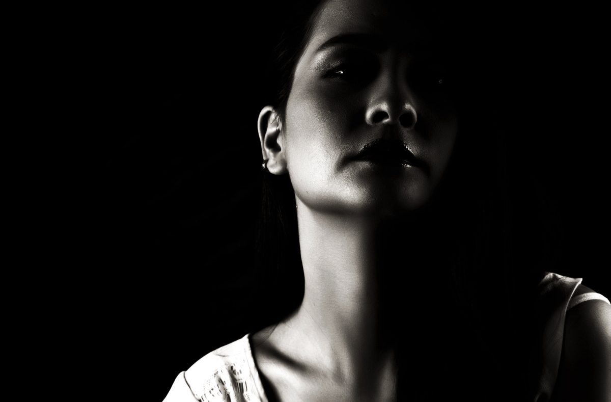 Girl portrait black and white have