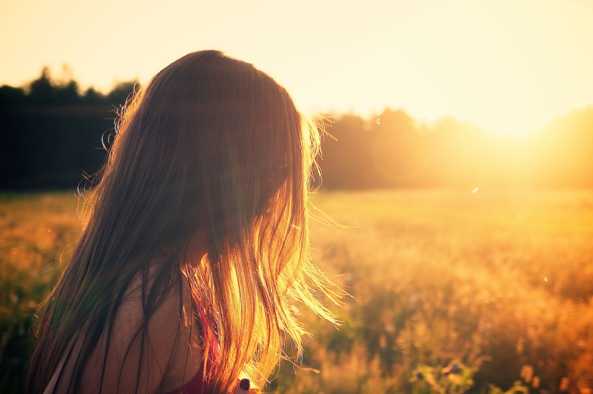 Girl hair sunset twilight