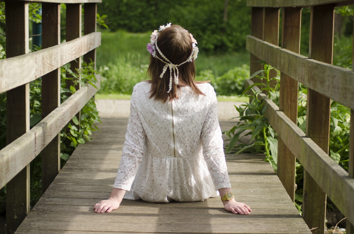Girl woman bridge rest relax