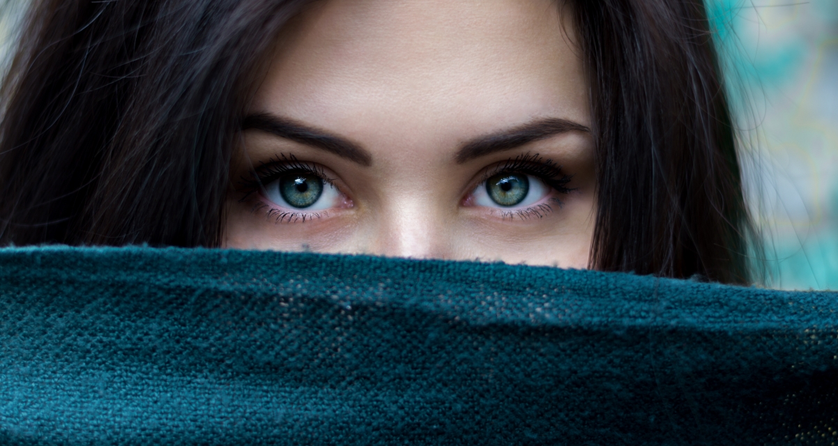 Beautiful eyes, brunette woman 5k illustration