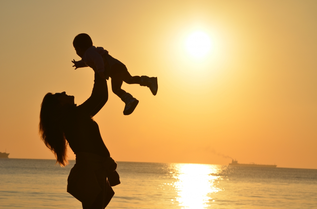 Family Photographs in the Sunset by the Sea