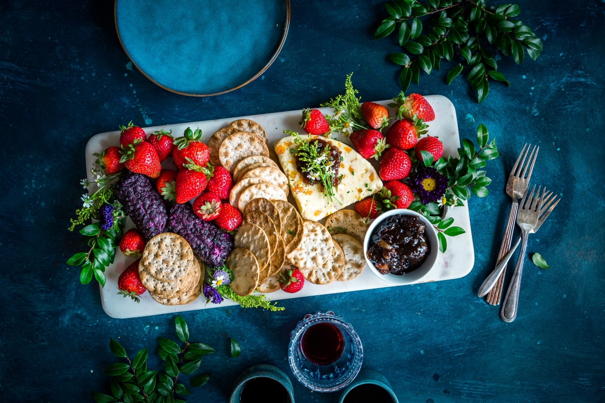 Delicious fruit strawberry biscuit food