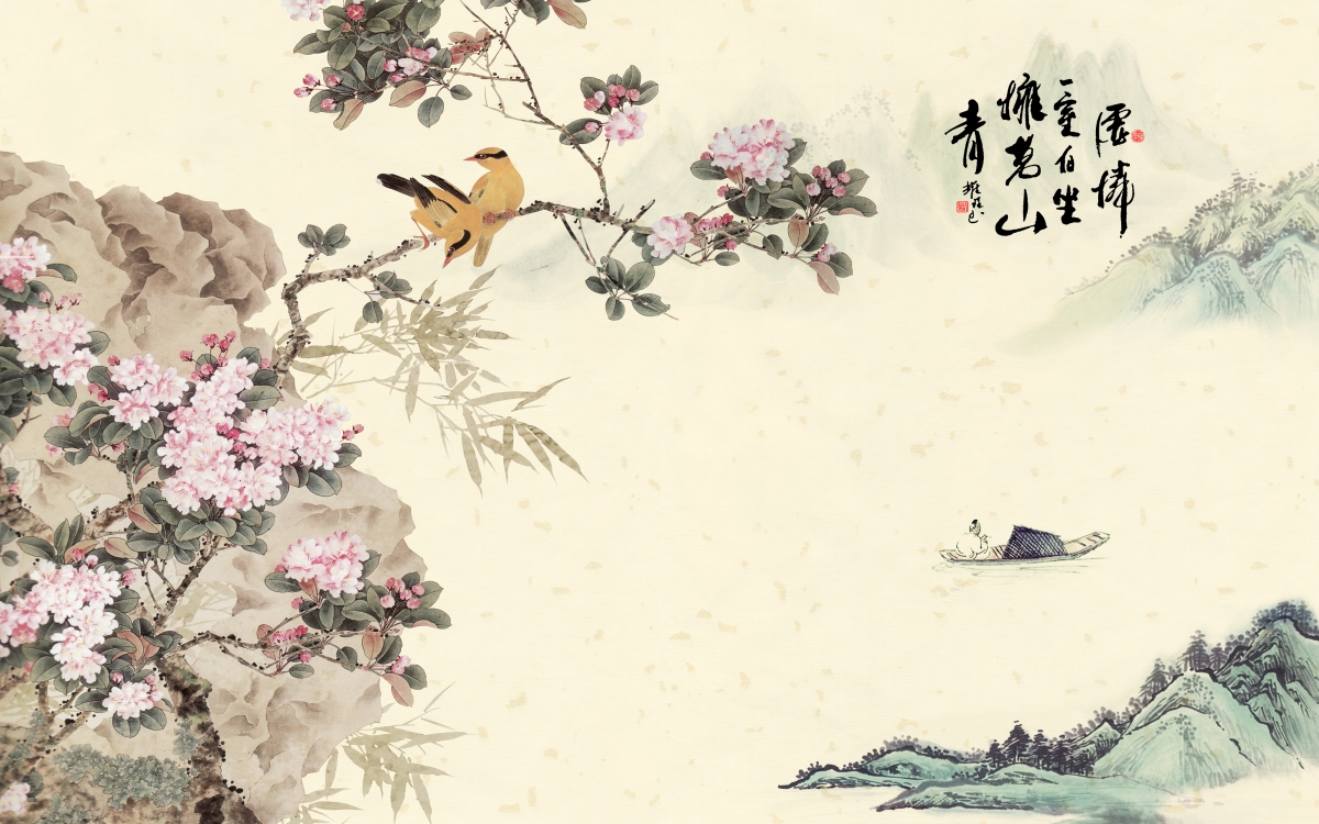 Chinese style landscape painting 4k desktop wallpaper