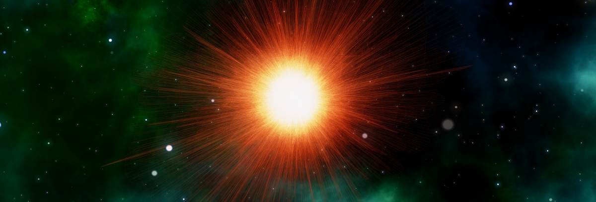 Universe starry sky light rays space