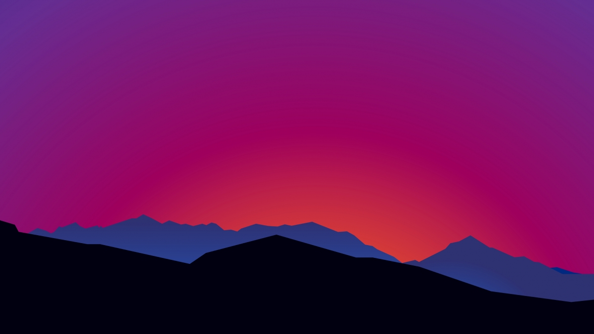 Sunset Landscape Minimalist 4K Wallpaper