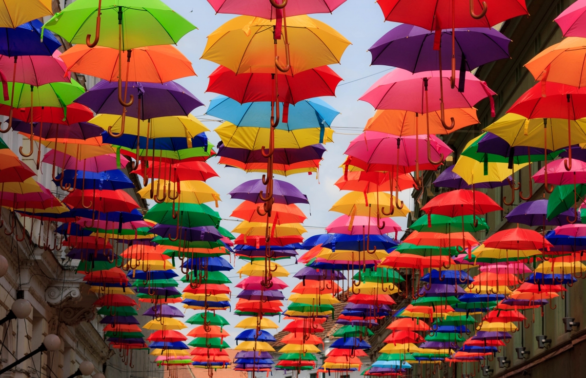 Colorful umbrellas 4k pictures