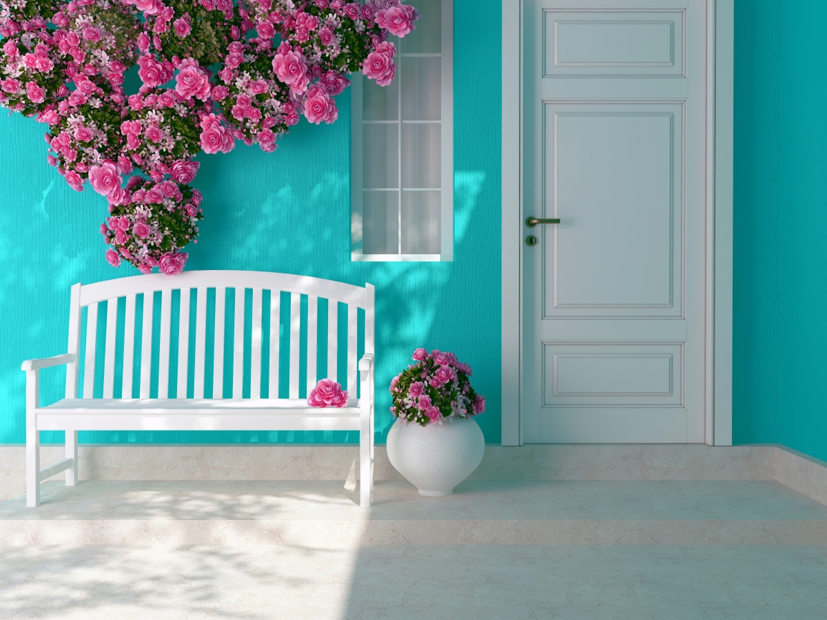 Cozy interior, flowers, roses, business