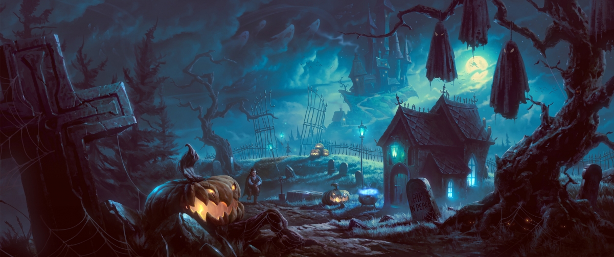 Halloween Horror Night 3440x144