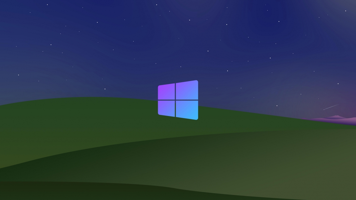 Windows XP Bliss at night