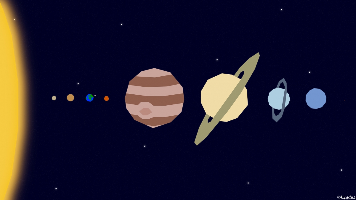 Solar system vector wallpaper 4k