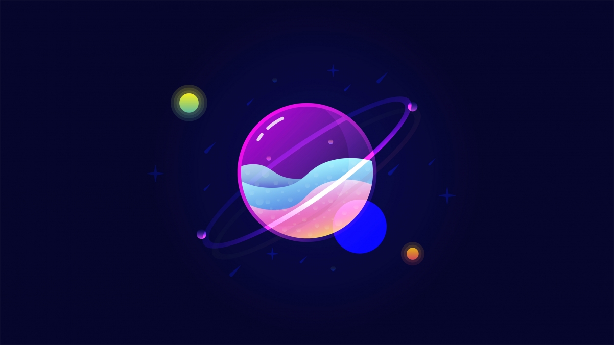Solar system 4k simple wallpaper