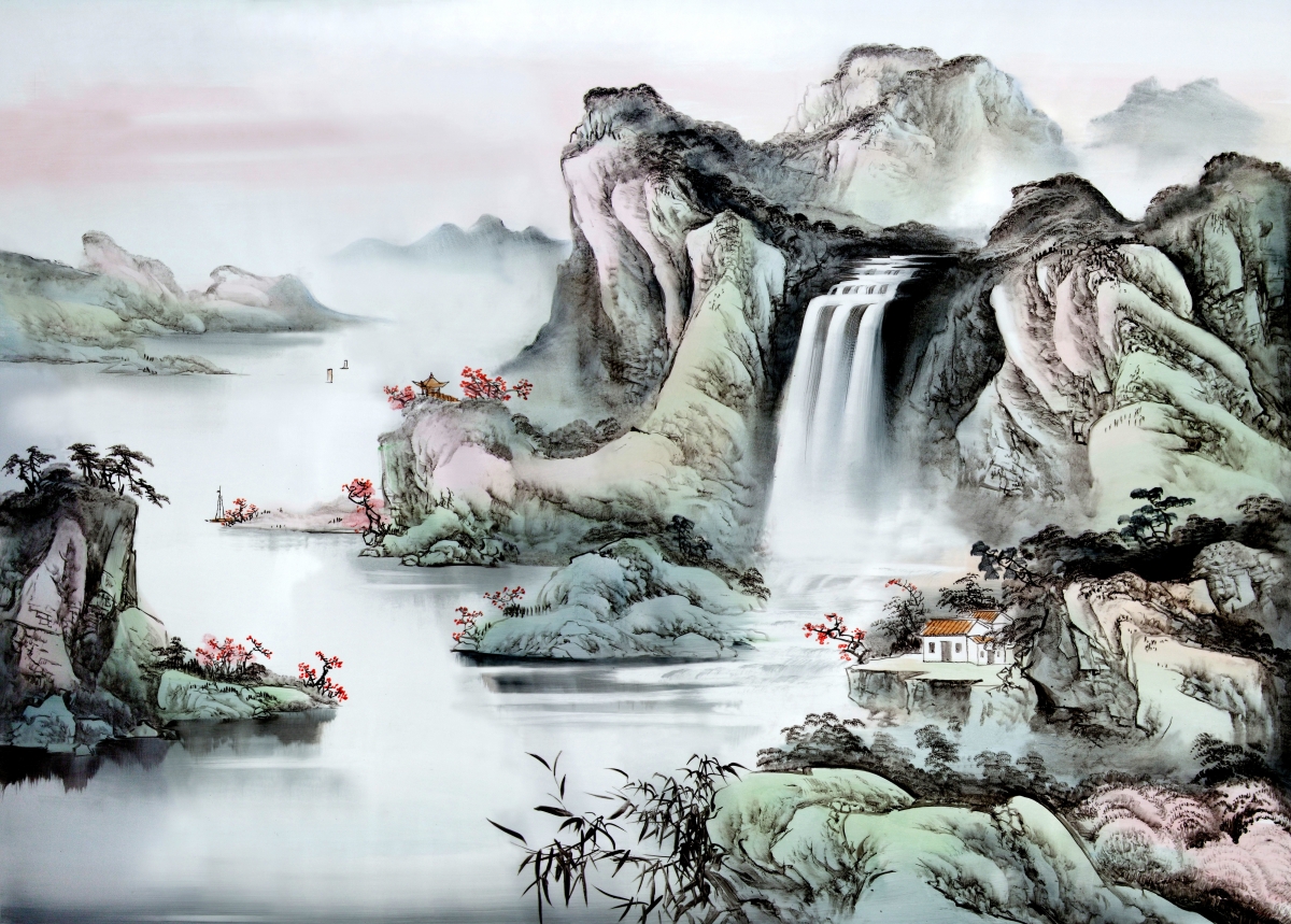 Ink landscape painting picture