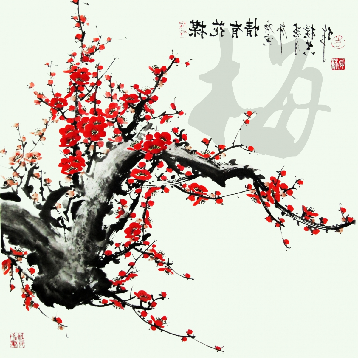 Ink plum blossom picture high definition picture
