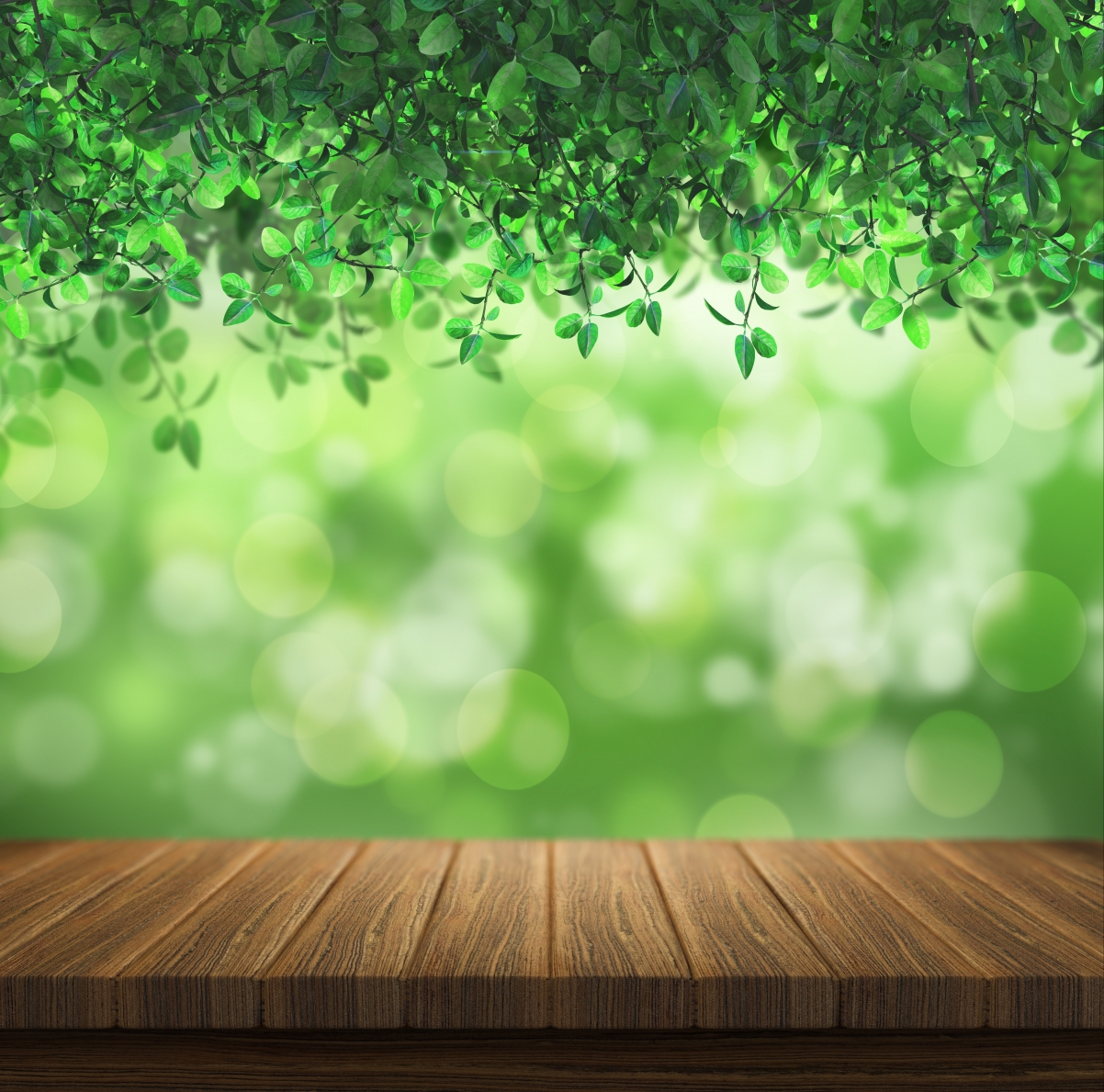 Leaves green background wood board 5