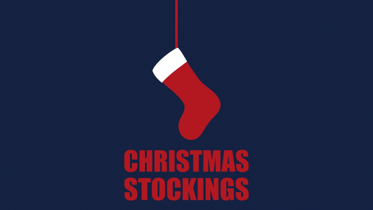 Christmas stocking background simple 4k wallpaper