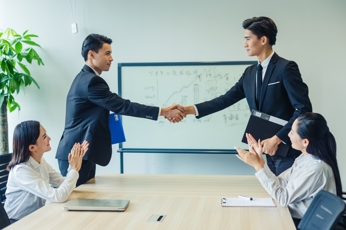 Business team cooperation handshake 5K pictures