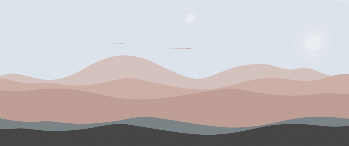 Simple landscape of sand dunes in foggy day 3440x1