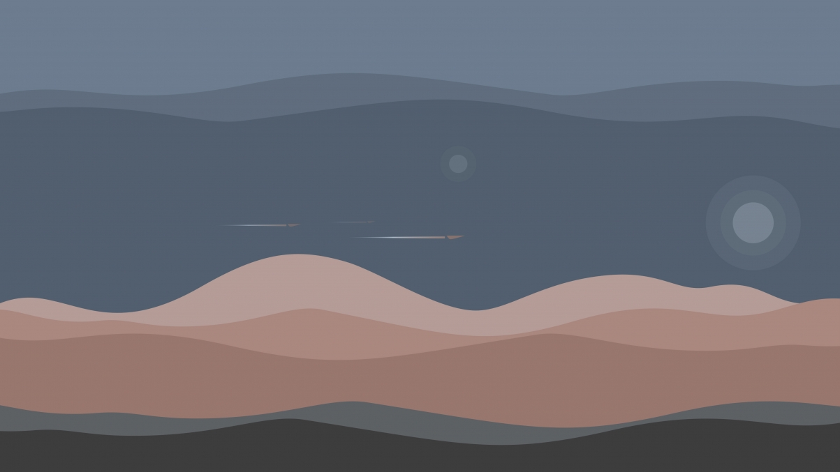 Sand dunes, night fog, minimalist design, 5K wall