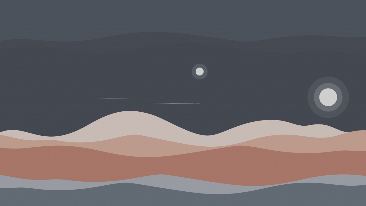 Sand dunes, midnight fog, minimalist design, 5
