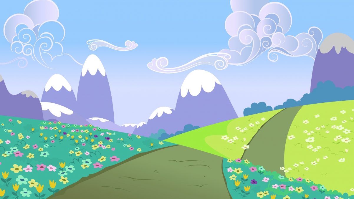 Rolling hilly road flowers scenery 4K