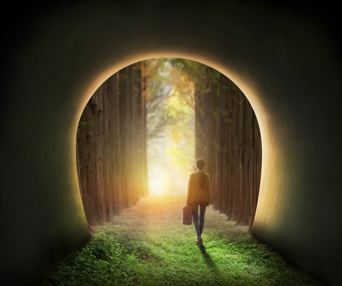 Fantasy Tunnel Landscape Poster Girl