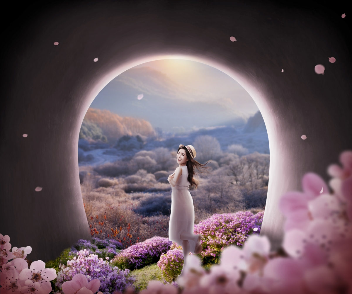 Fantasy Tunnel Landscape Poster Beauty