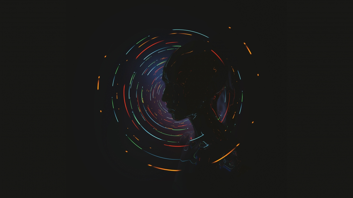 4D abstract rendering of woman silhouette 5