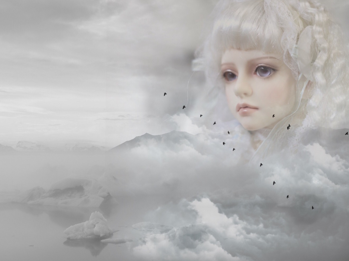 Woman elf bird sky