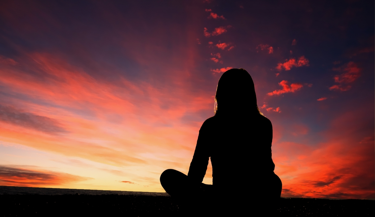 Girl silhouette sky sunset self