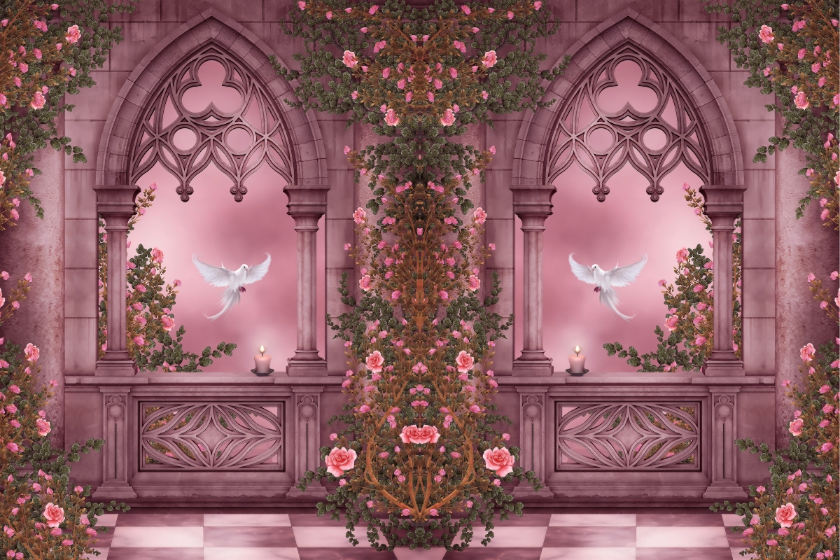 Rose garden flowers candle window
