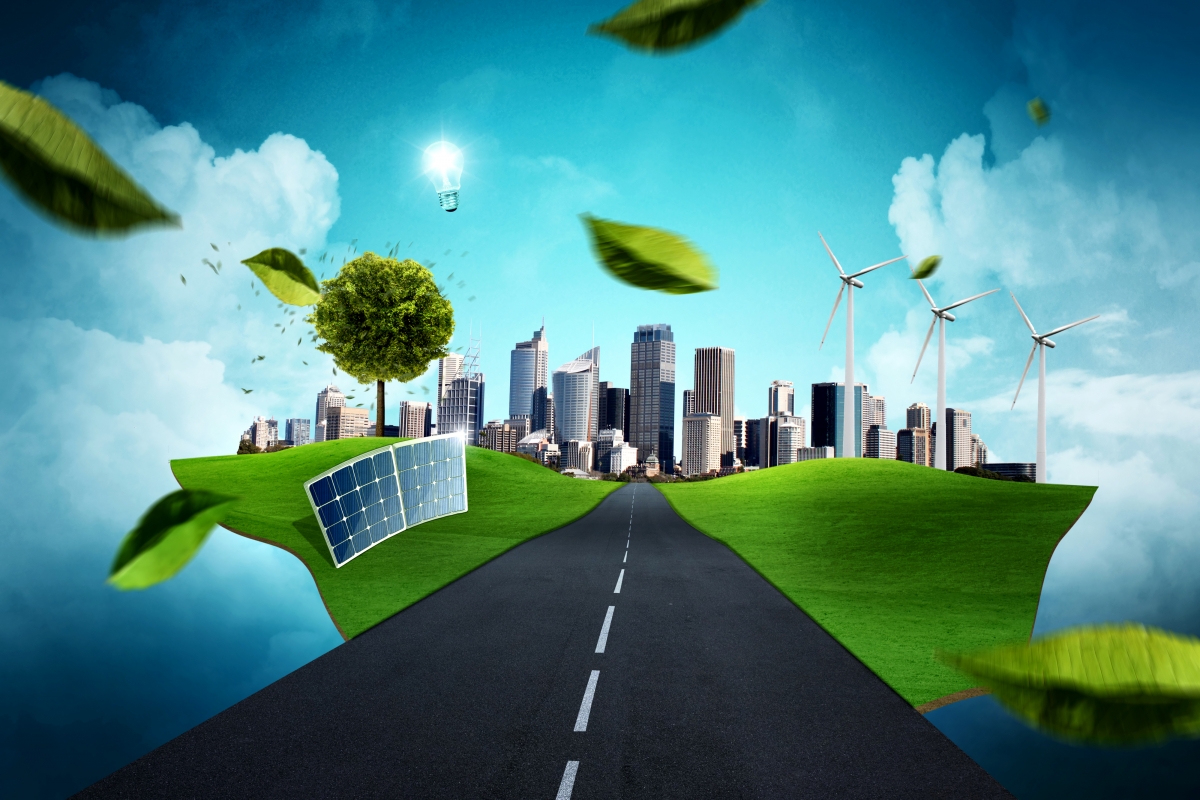 Road leaf cloud city mark creation