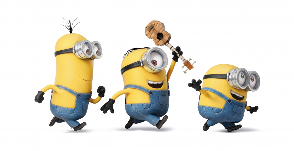 Cute little yellow man, guitar, chase, run