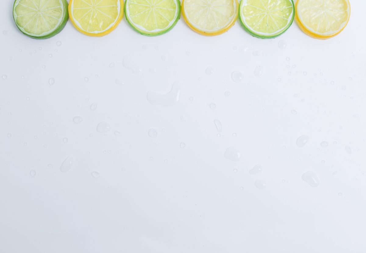 Lemon ice on simple white background