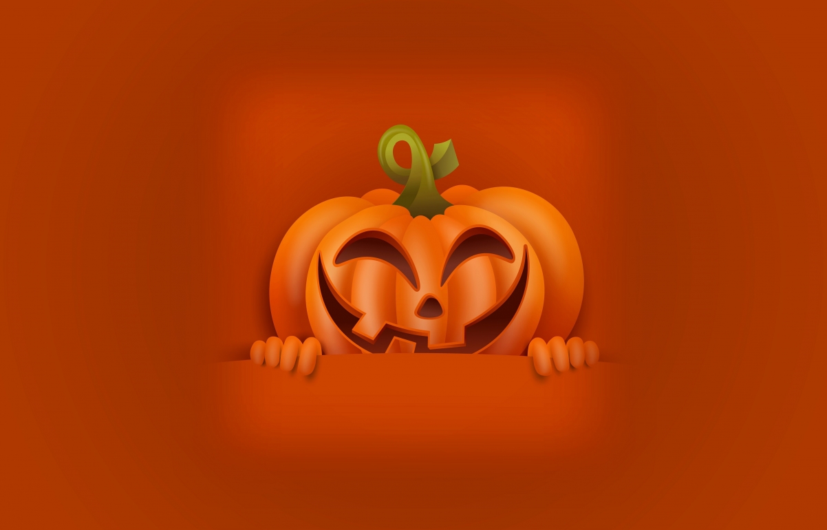 Holiday, smile, pumpkin, hand, halloween