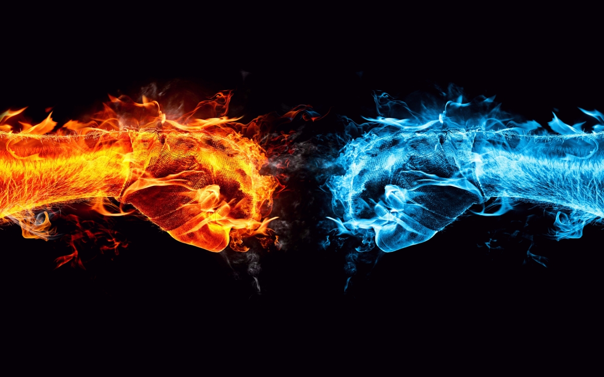 Fist of Fire and Water 5k HD Desktop