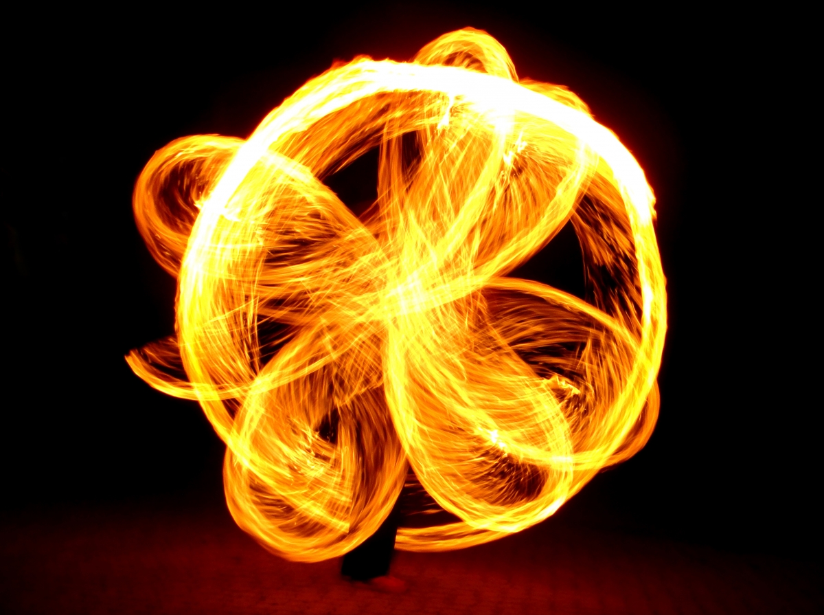 Art design of people playing in flames