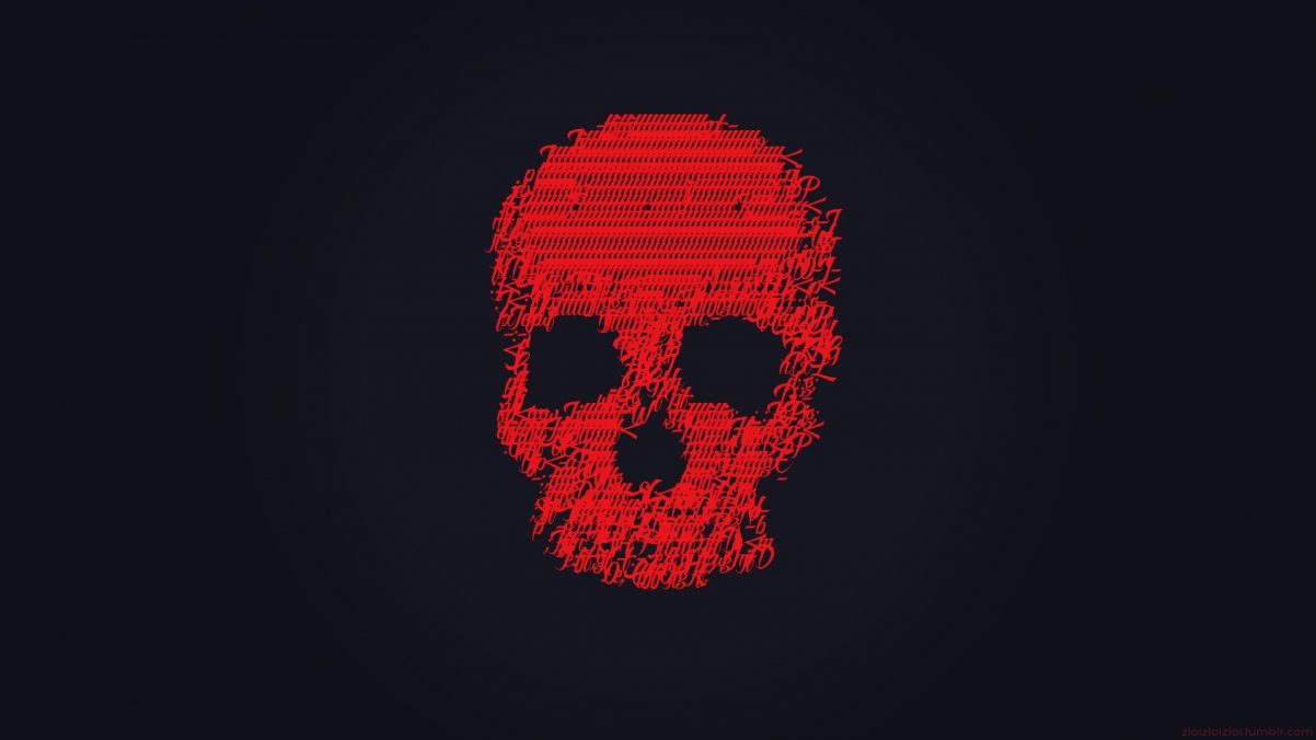 Red skull black background 4k wallpaper