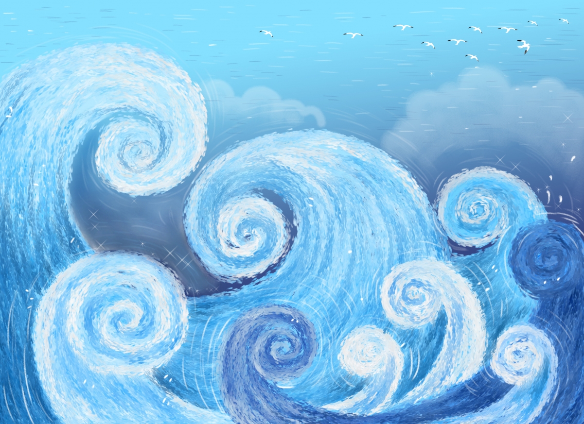 Ocean wave inspiration creative 4k background picture