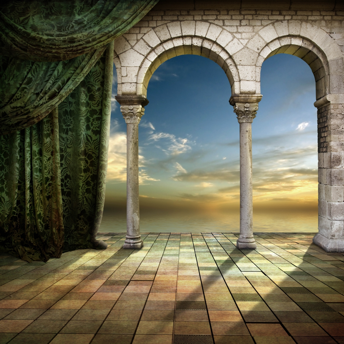 Arch string curtain sky creative design