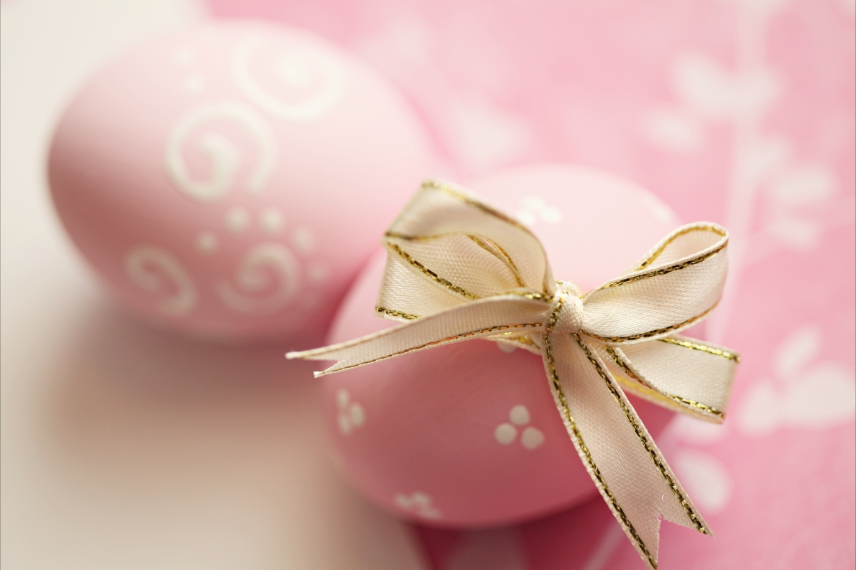 Easter pink easter eggs