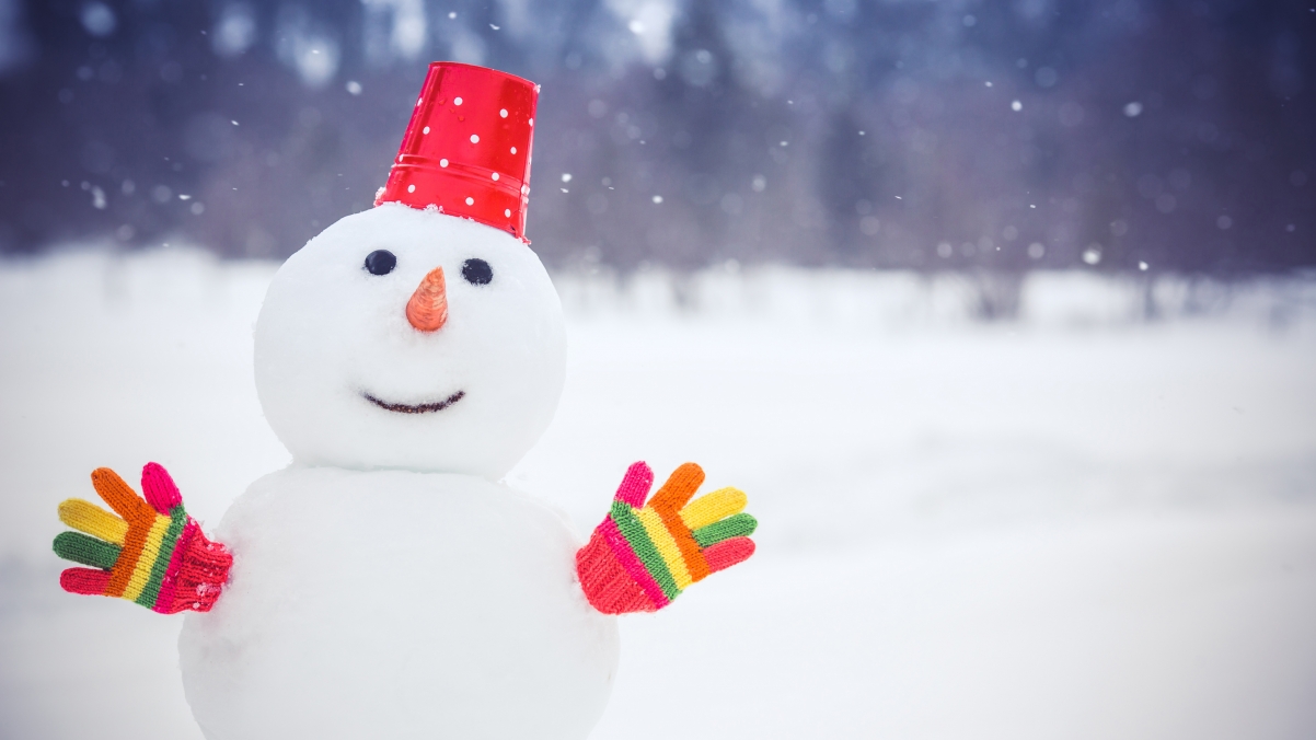 Winter snow, snowmen, Christmas
