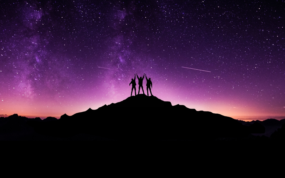 Top successful team office starry sky
