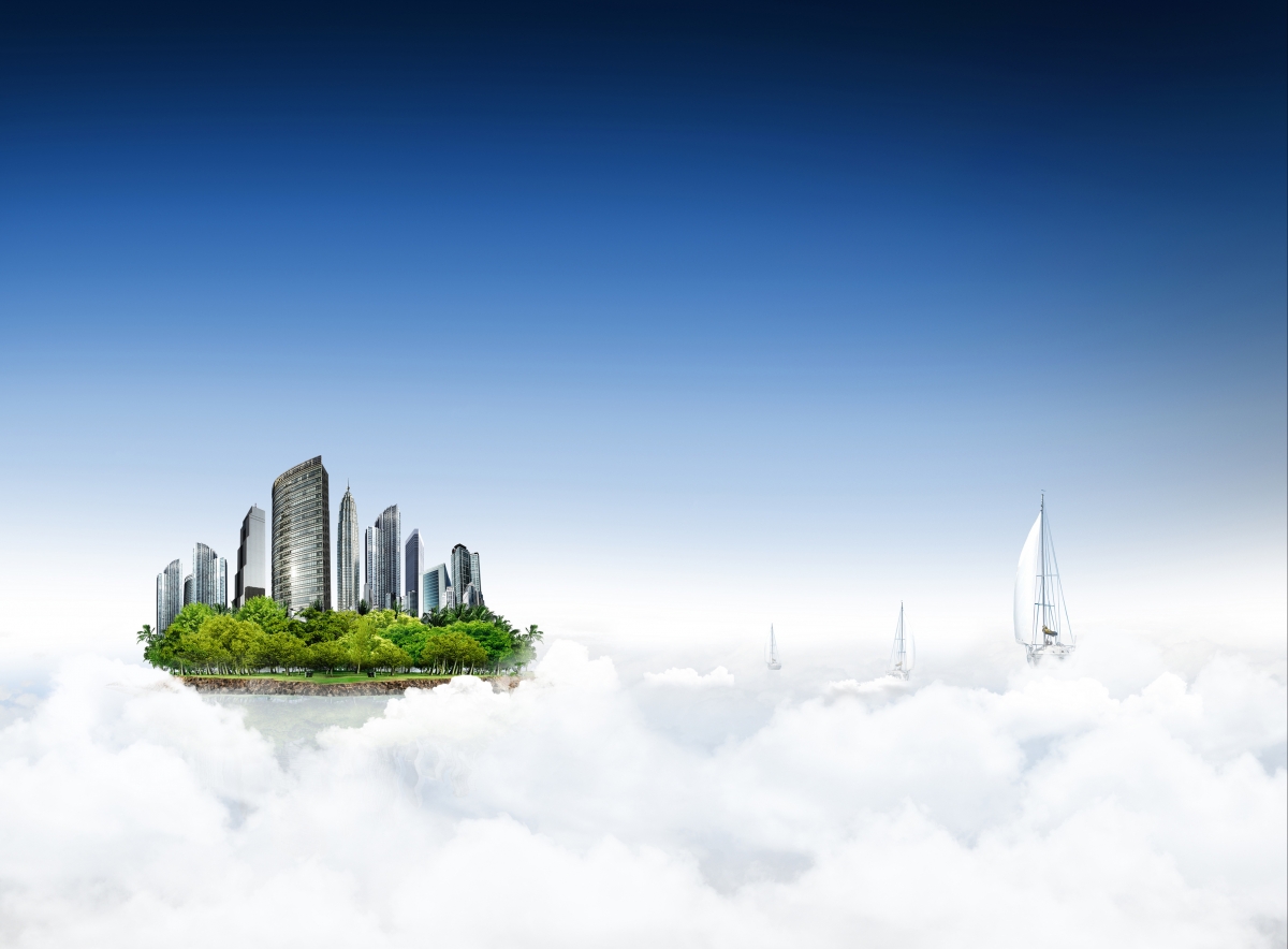 Creative island ship cloud sky 4