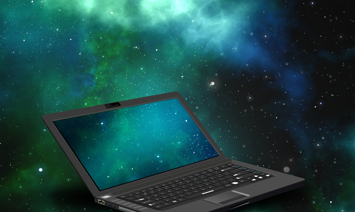 Laptop cosmic space star