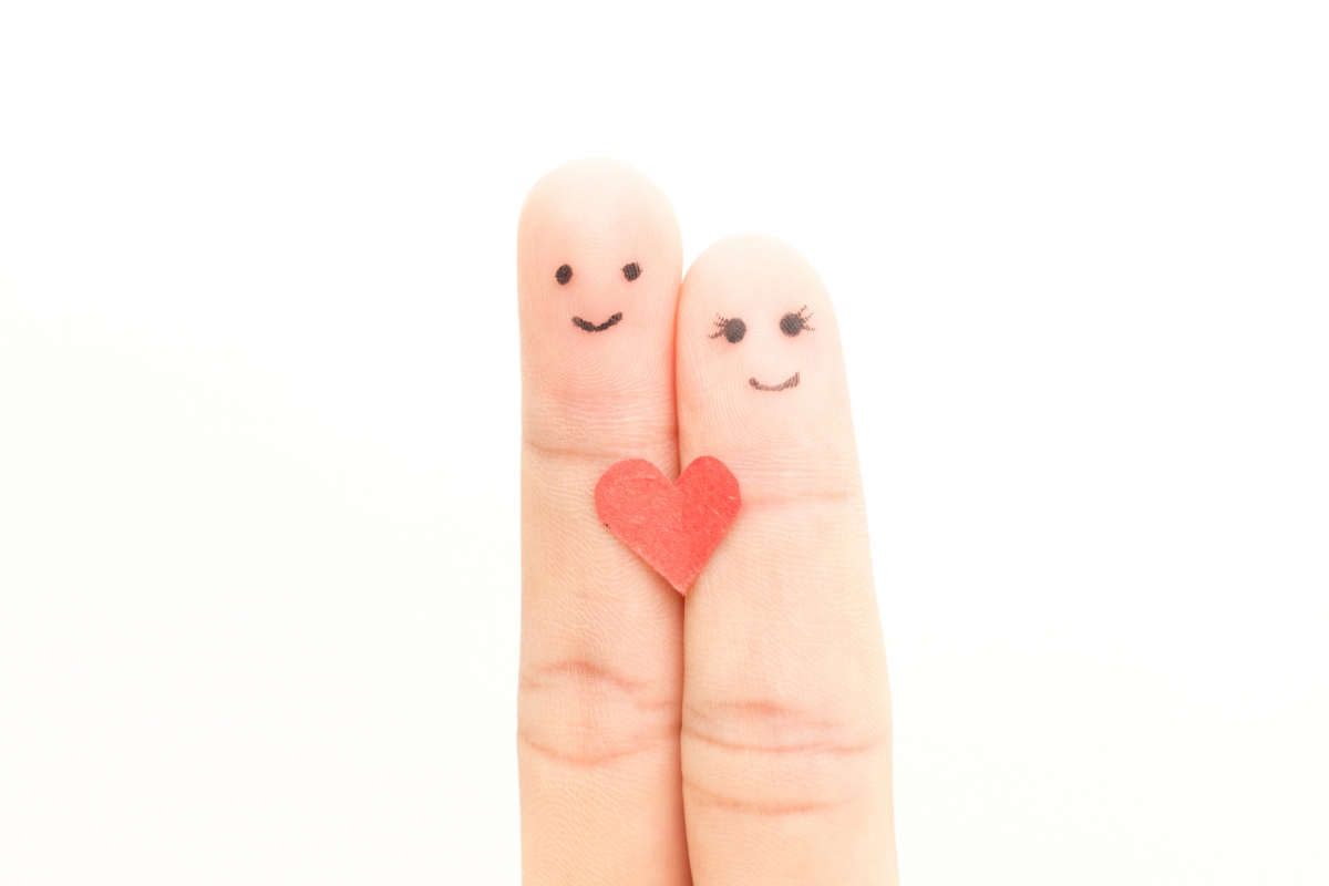 Love creative finger painting finger emoji