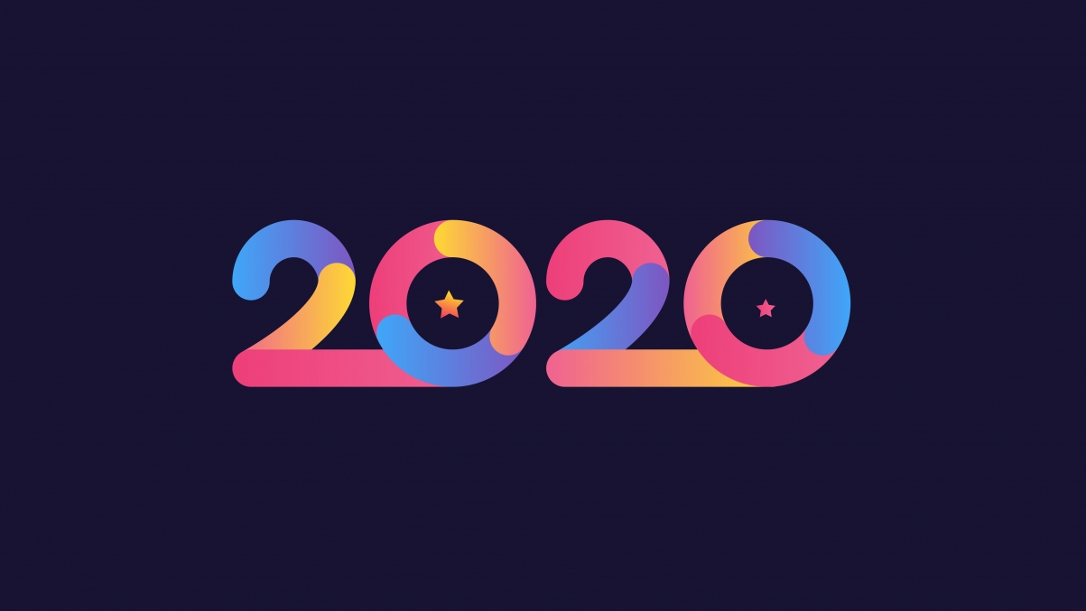Happy New Year 2020 creative numbers