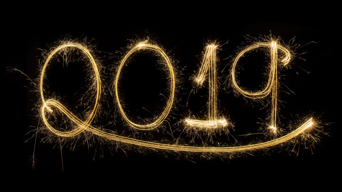 2019 new year fireworks 4k wallpaper